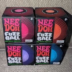 Needoh Nee Doh Fuzz Ball The Velvet Squeeze lot of 4 Authentic New