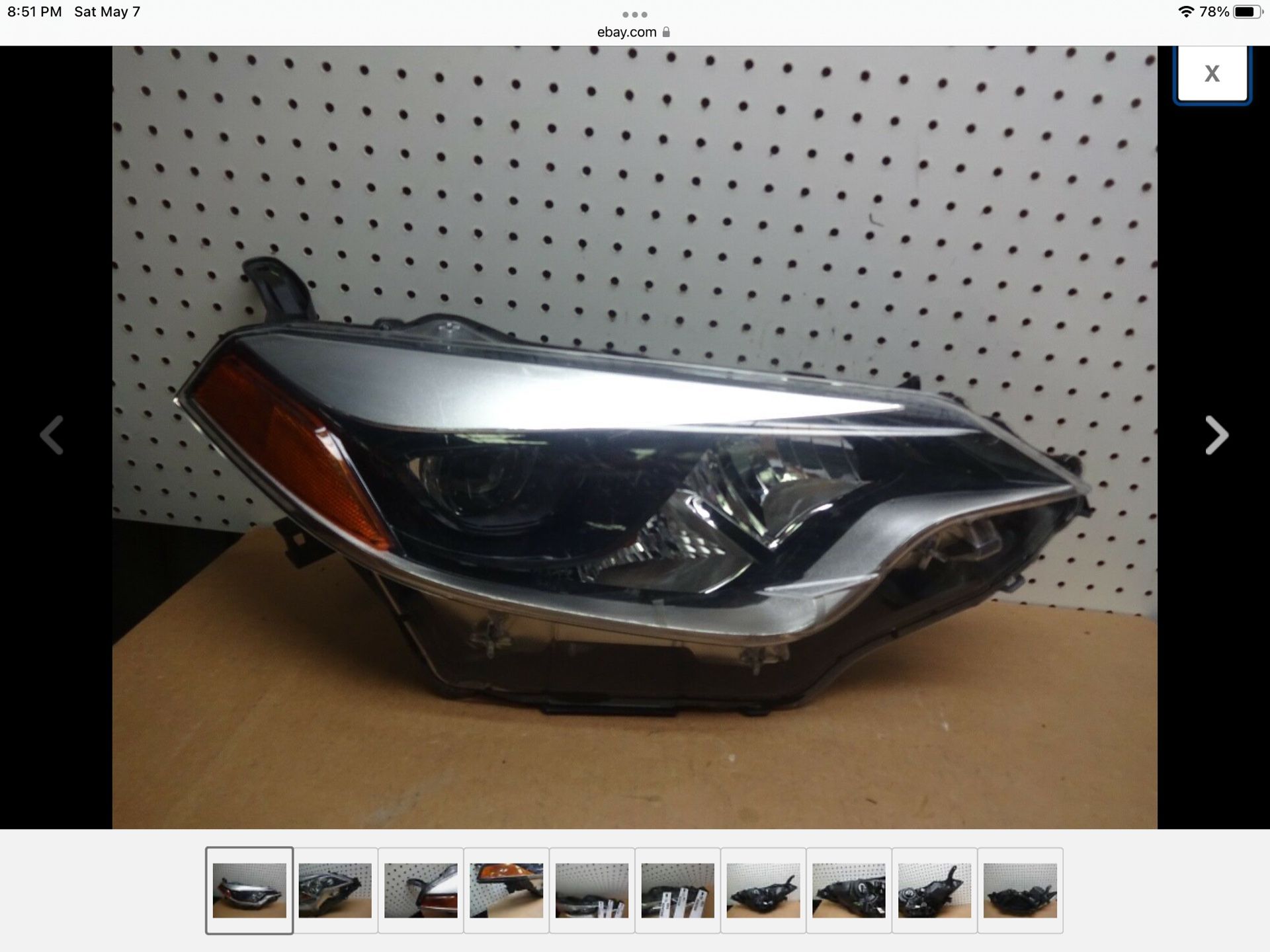 broken Tabs 2014-2016 TOYOTA COROLLA RIGHT PASSENGER LED HEADLIGHT OEM 2015