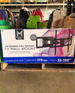 Members Mark Extended Full Motion TV Wall Mount for 32”-100” TV’s Brand New In Box