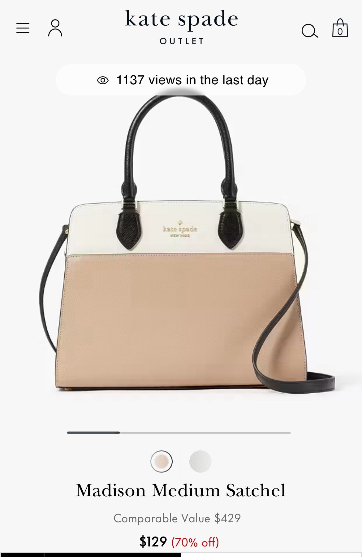 Kate Spade Medium Satchel Bag - Brand new In Box