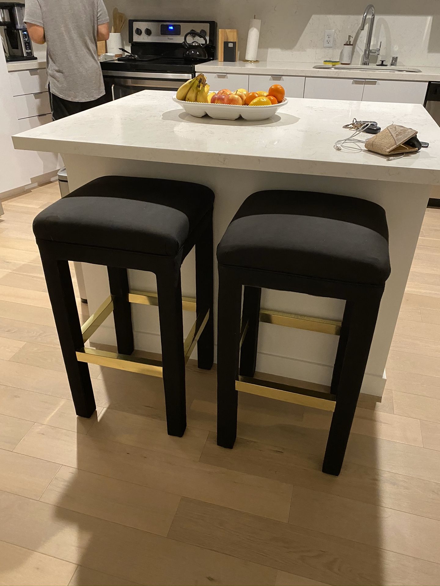 Black/Gold Bar Stools