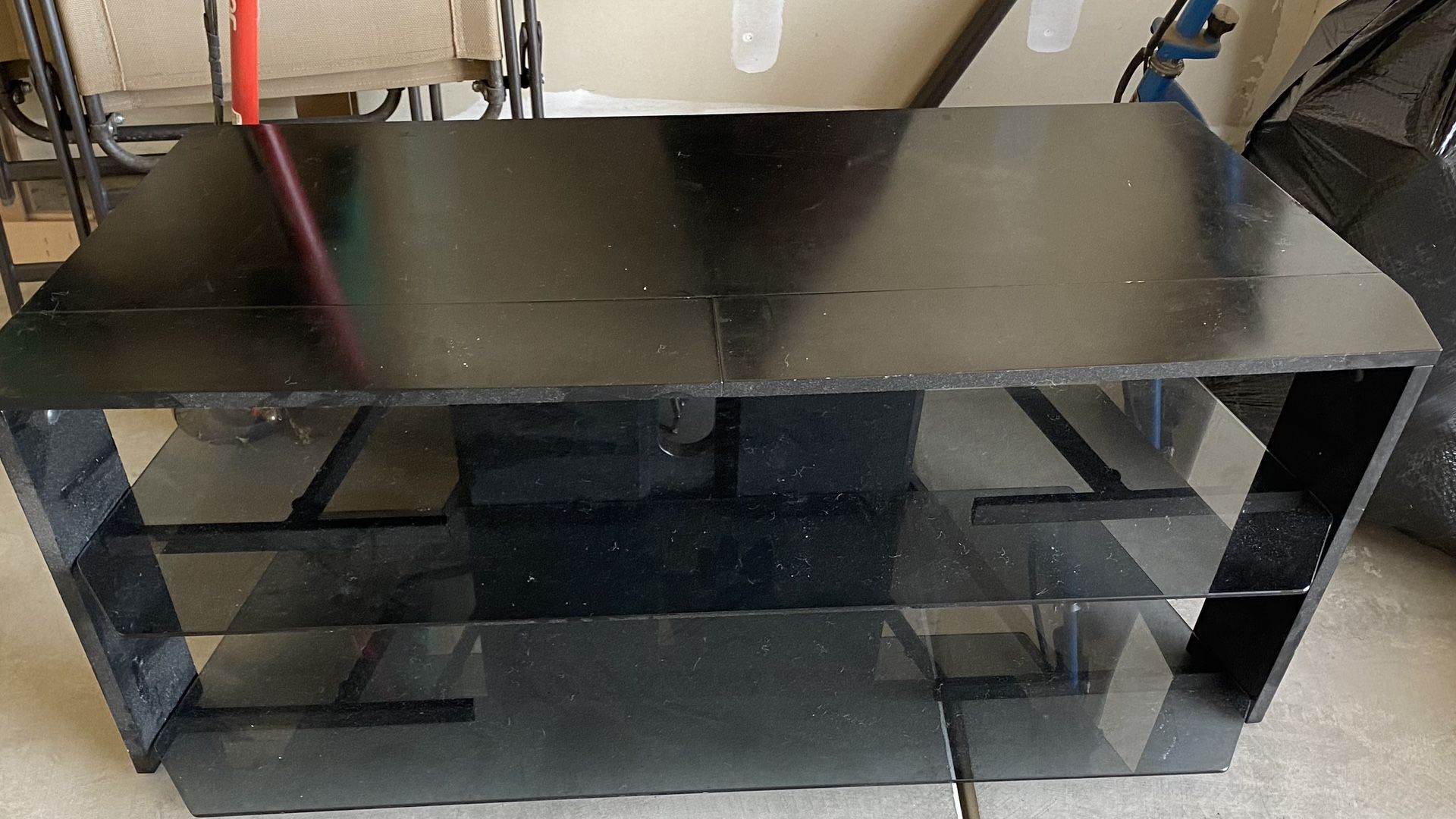 Tv Stand With Two Glass Shelves