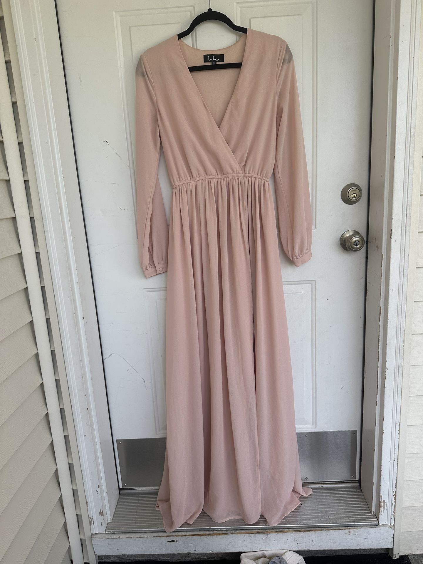 Lulu's Wondrous Water Lilies Blush Maxi Dress Size S