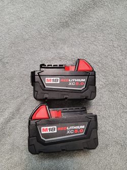 2-pack Milwaukee M18 Batteries 5.0 XC