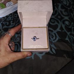 SIZE 9 CUBIC ZIRCONIA STERLING SILVER RING 