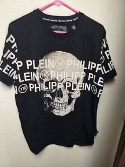 Philipp Plein Homme Rhinestones Skull Embellished Cotton T-Shirt Men’s Size L