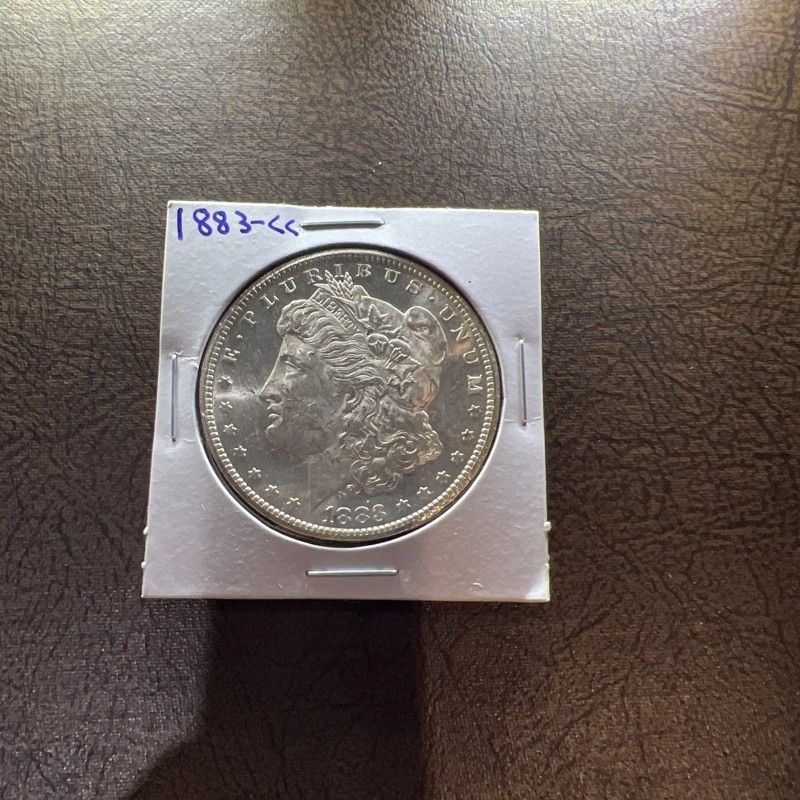 1883 CC Morgan Silver Dollar Brilliant Uncirculated Carson City Mint Blast White