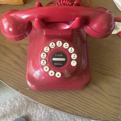 Vintage Retro Style Grand Phone Red Push Button Telephone - TESTED & WORKING