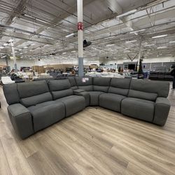 Costco Sweeney 6pc Fabric Power Recliner With Power Headrests 