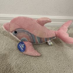 Sea World Dolphin Plush 14 inches Pink Beautifully