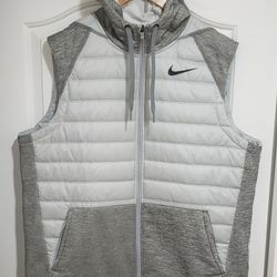 Nike Therma Dri-Fit Full Zip Hooded Winterized Vest Men's Size XL Authentic