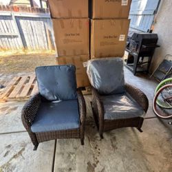 Patio Rocking Chairs Outdoor Rocking Chairs Outdoor Patio Rocking Chair Set Brand New Two Colors Firm Price 🆕