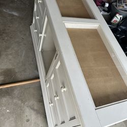Pottery Barn White Dresser With Shadow Box