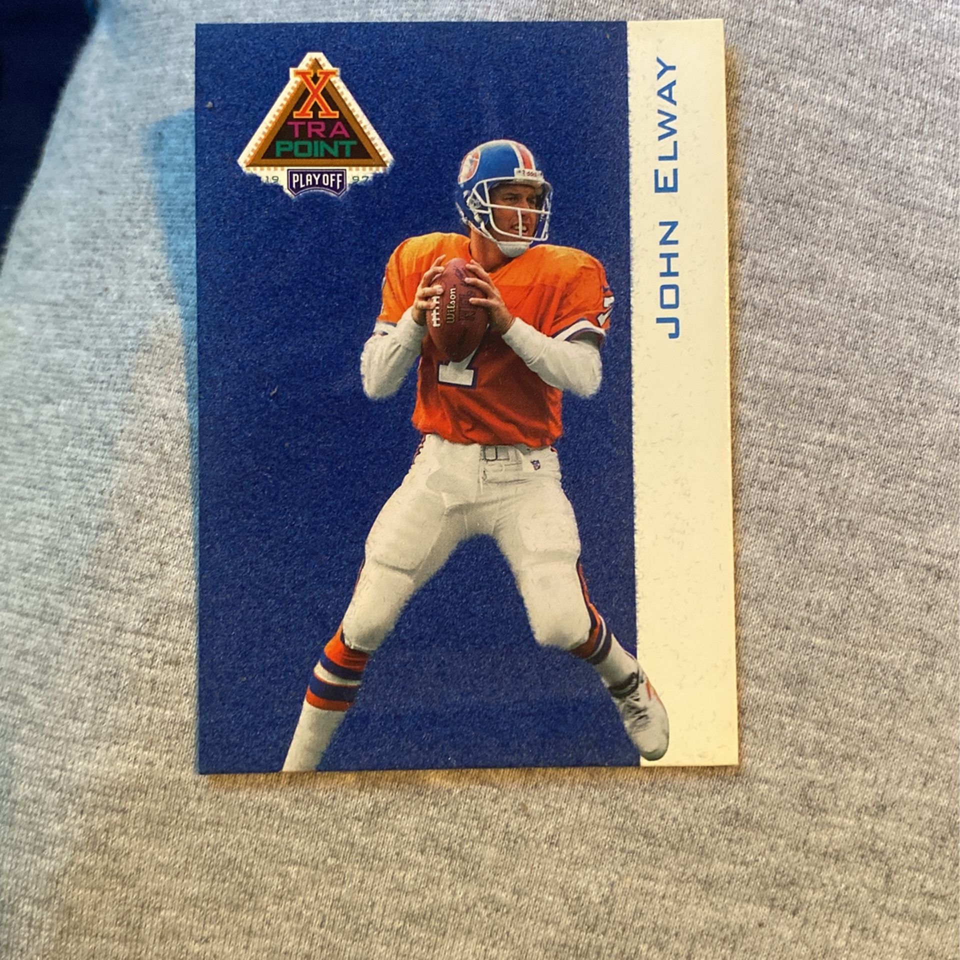 1997 Playoff First and Ten Xtra Point Broncos Football Card #XP5 John Elway