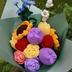 Crochet bouquet,gift for her