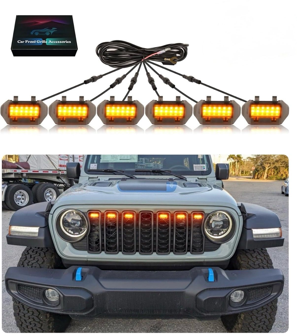Grill Lights For Jeep Wrangler JL 392 Gladiator. LED Light