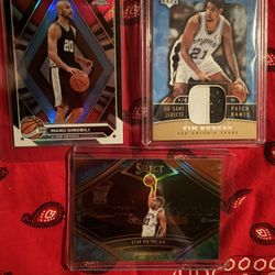 🔥 Spurs Legends Lot 🔥 Tim Duncan /25 + Manu Ginobili /10 + Game Used Patch 