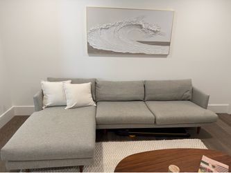 Article left sectional sea salt gray couch 112 inches