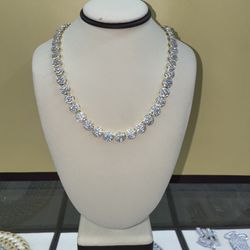Two-Tone Silver & Gold CZ Diamond Chain