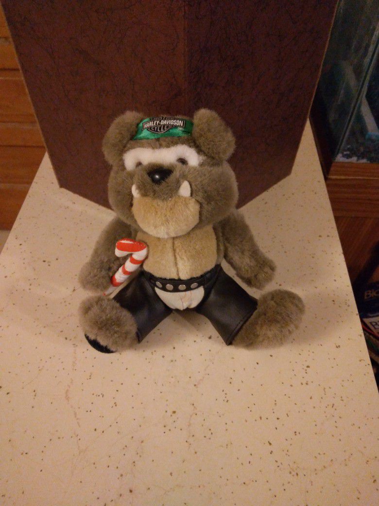 Christmas Gift  Bear..Harley Davidson Motorcycles  Christmas Stuffed Animal With Candy Cane