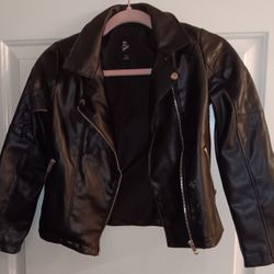 Girls Faux Leather Moto Jacket Sz. 7/8