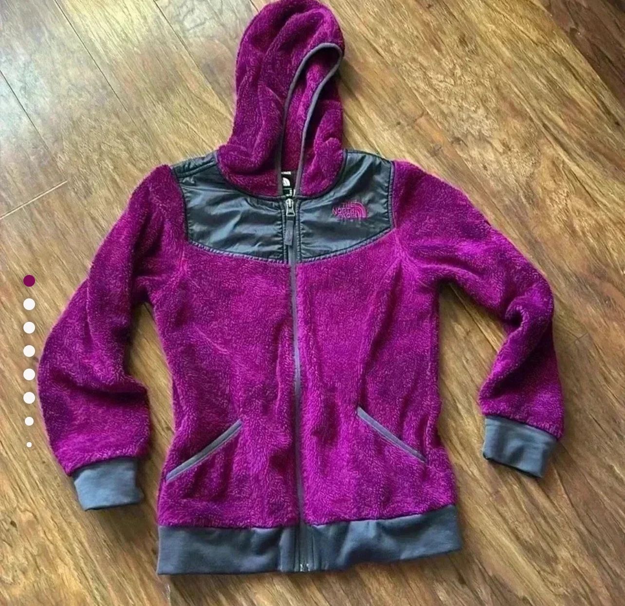 The North Face Fleece Zip Hoodie Jacket Size M 10/12 Snow Winter School