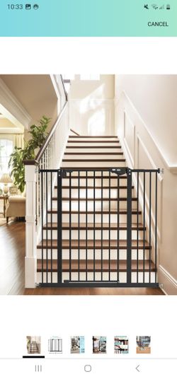 InnoTruth 36" Tall Baby Gate for Dogs, 29-39.6” Auto Close Safety Gate Crafted for Child Protection with 2.24" Slots, Dual-Lock Safety Design and Wall