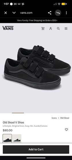 New kids Vans Old Skool V Sneakers – All Black