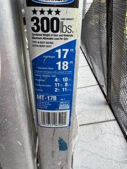 WERNER MT-17 18' REACH MULTI-POSITION LADDER, 300LB CAPACITY 17'