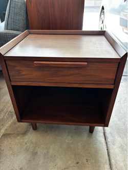 Crate and Barrel Wood Nightstand Pair