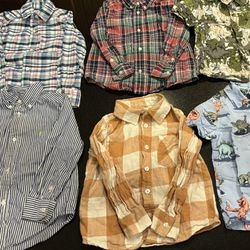 Toddler Boys Plaid Button Down Shirt Bundle Size 3T