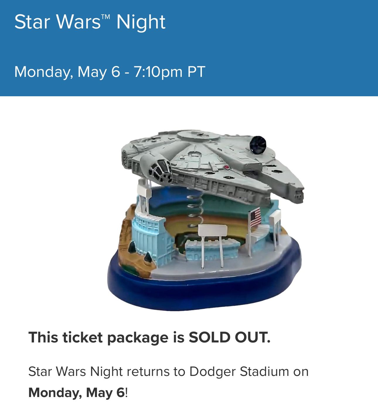 Los Angeles Dodgers Star Wars Night Tickets 