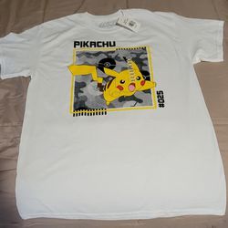 Pokémon Pikachu White Camo Leap T Shirt