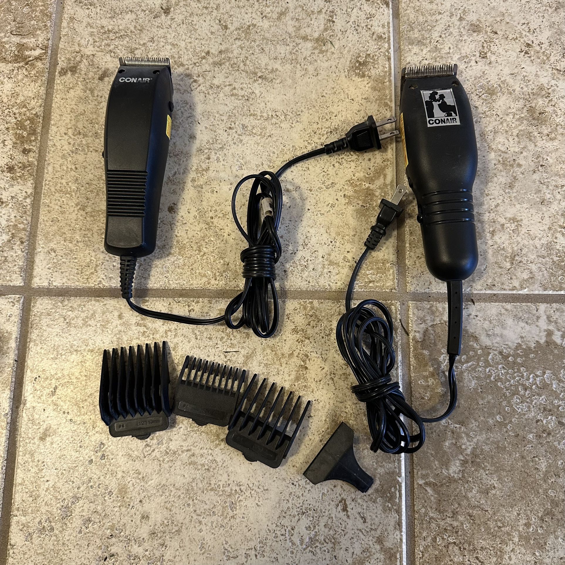 Set of 2 Conair Hair Clipper Trimmers w/ 3 Attachments