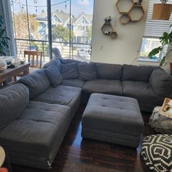 5 Piece Sectional Couch With Ottoman