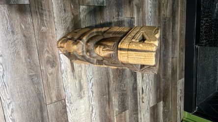 Antique Aztec Hand Carved Wood dragon vintage