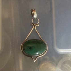 Sterling silver Pendant green turquoise Stone