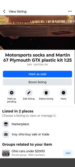 Motor sports socks & Martin 67 Plymouth GTX plastic kit
