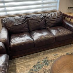 Leather Sofa And 2 Chairs