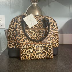 2 In 1 Set Leopard Purse And Wallet 