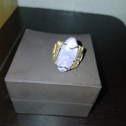 Purple Stone God Wire Ring 
