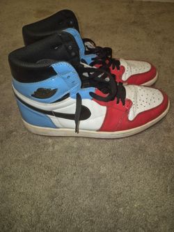 Blue and red and black shoes size 12