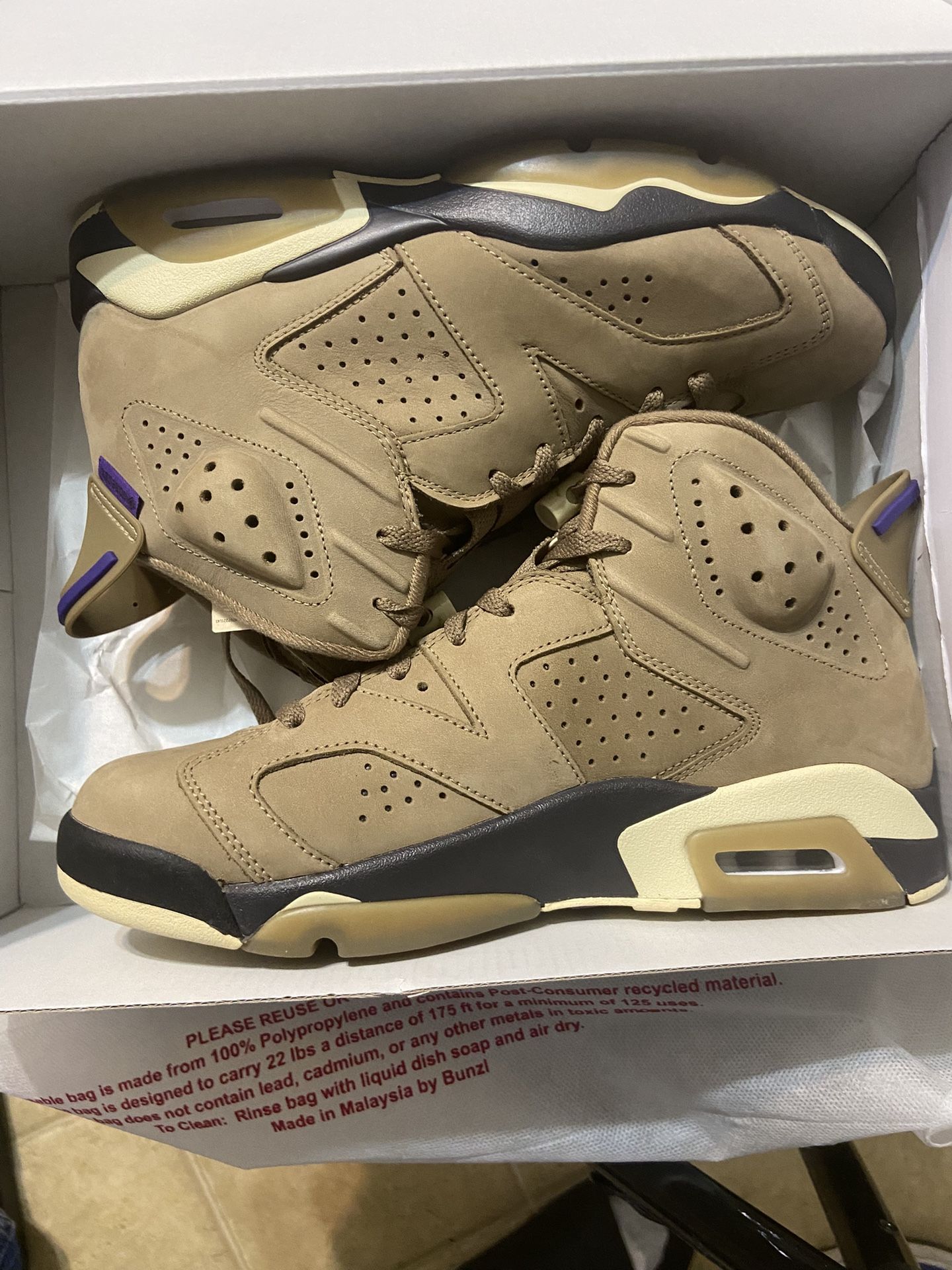 Jordan 6 Retro Gore-Tex Brown Kelp Womans Size 10.5 Fits Men 9
