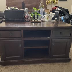 Heavy Solid Cherry Wood Console Table
