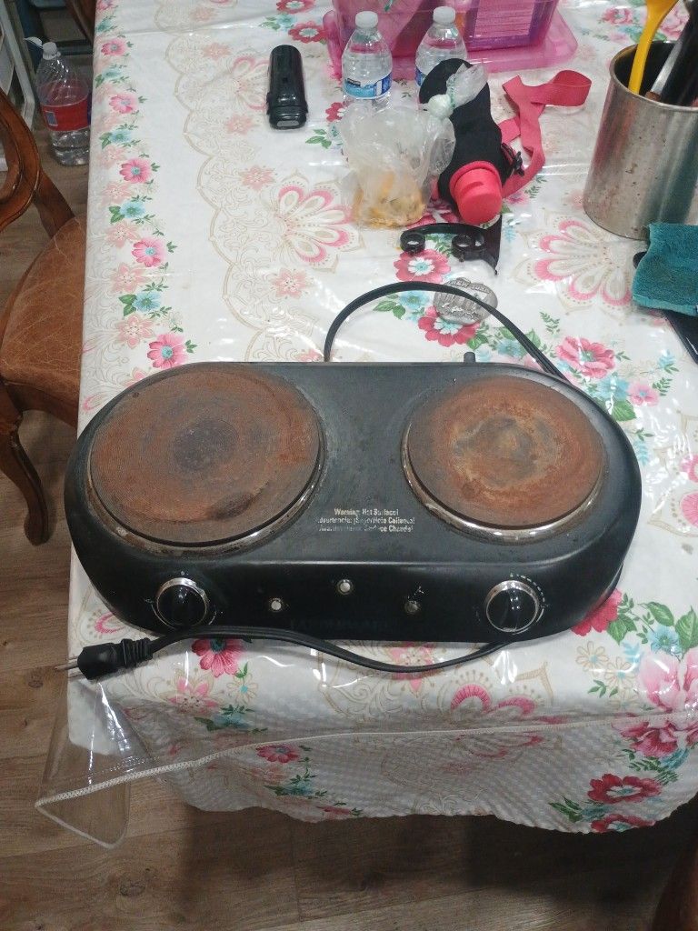 Walmart 1800 W Electric Cook Top Double Burner Black Pre-owned
