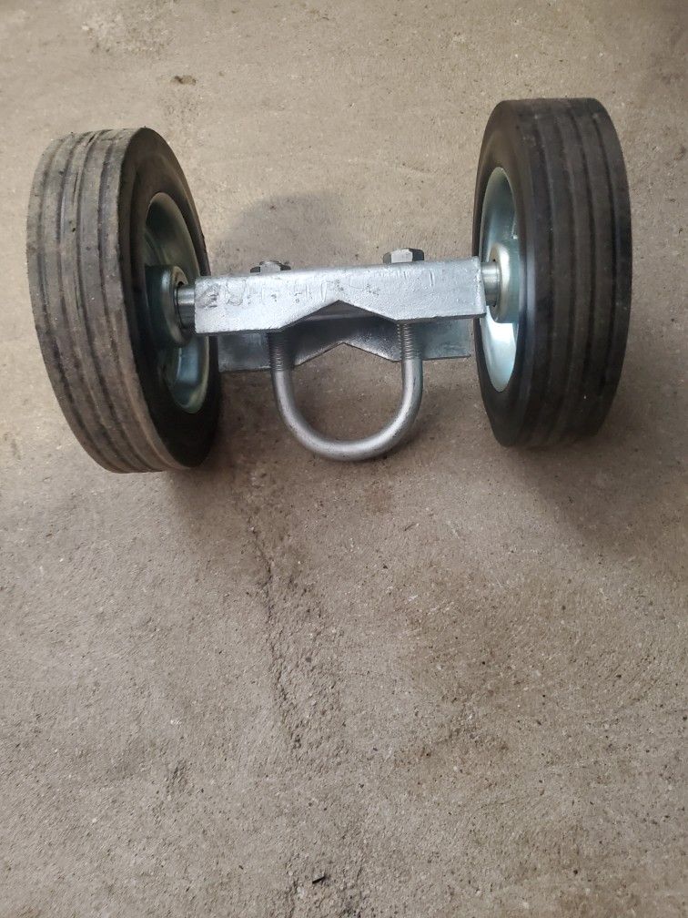 Rolling Gate Wheels, Double U-Bolts Heavy Duty Gate Rollers, Sliding Gate Carrier for Metal Tube Gates Driveway Chain Link Fence