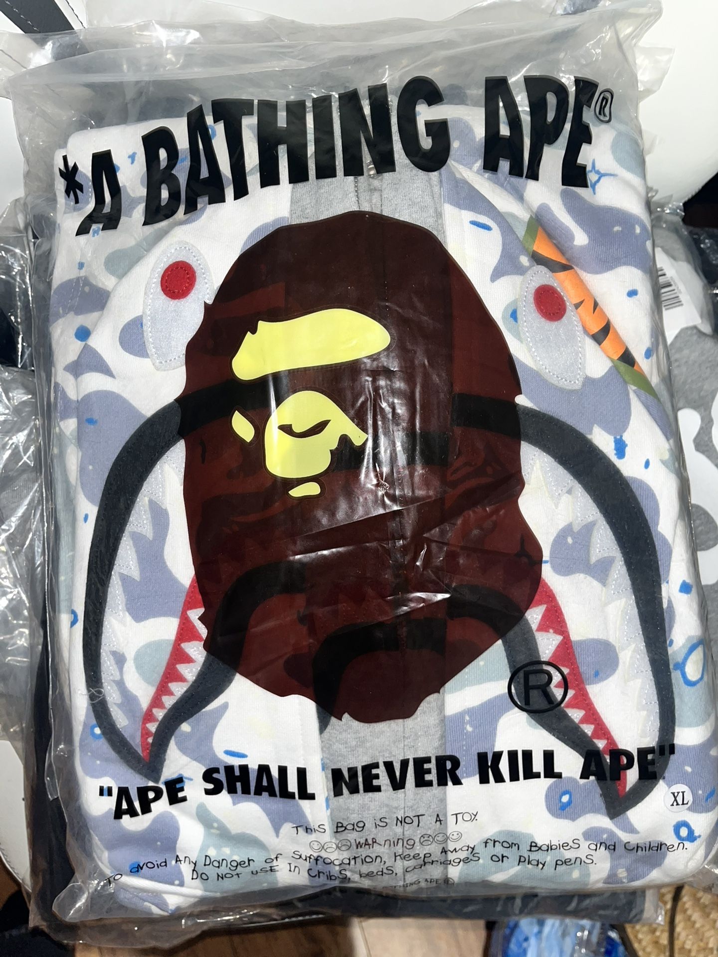 BAPE White Double Hoodie