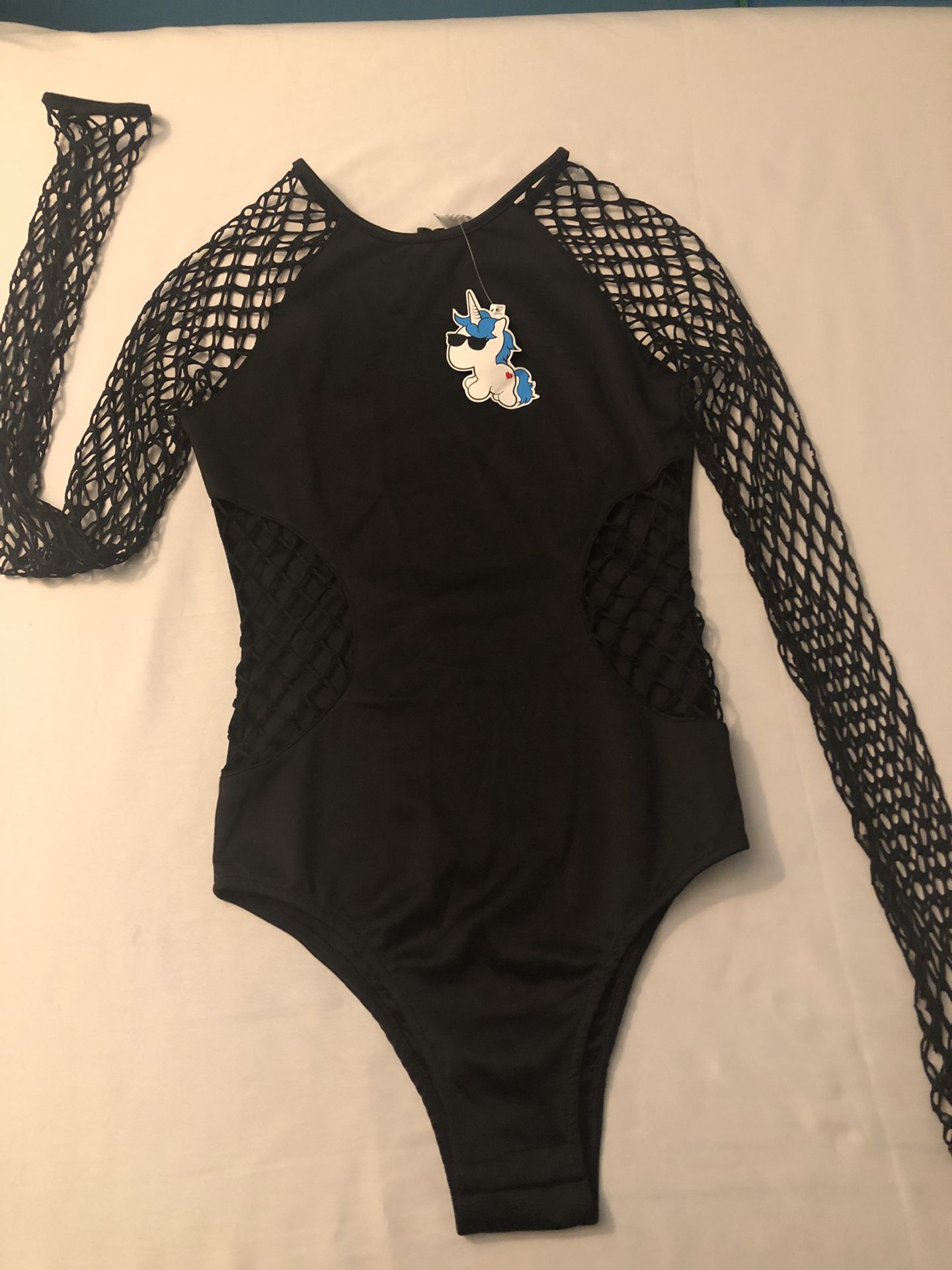 NEW Black Fishnet Bodysuit (nwt)