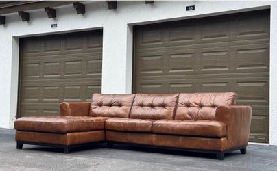 🛋️ Sectional Couch/Sofa - Leather - Camel - Delivery Available 🚛