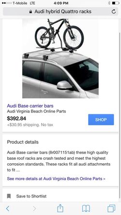 Brand-new in box Audi Q5 2009 Onwards Polyvalant Roof Rack